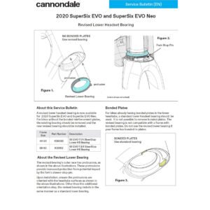 Roulement inférieur de direction SuperSix EVO 2020-2022 K35102 Cannondale