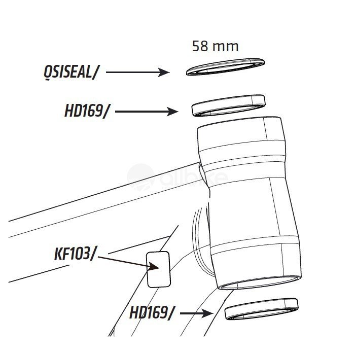 Cache roulement cadre aluminium QSISEAL/50mm Cannondale