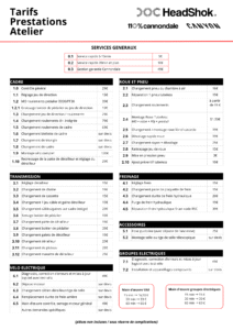Tarifs prestation atelier Doc Headshok
